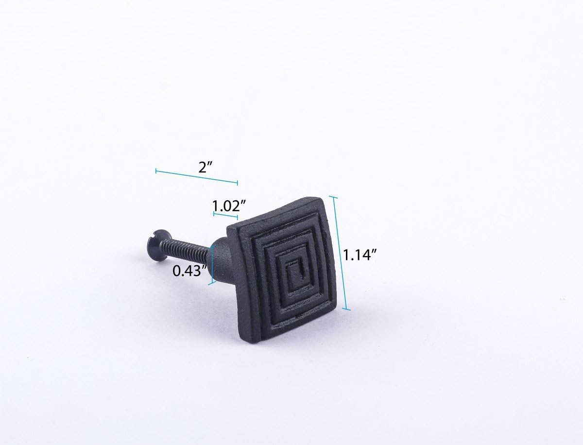 Renovators Supply Manufacturing Square Maze Cabinet Hardware Iron Cabinet Knob Black Pack of 10