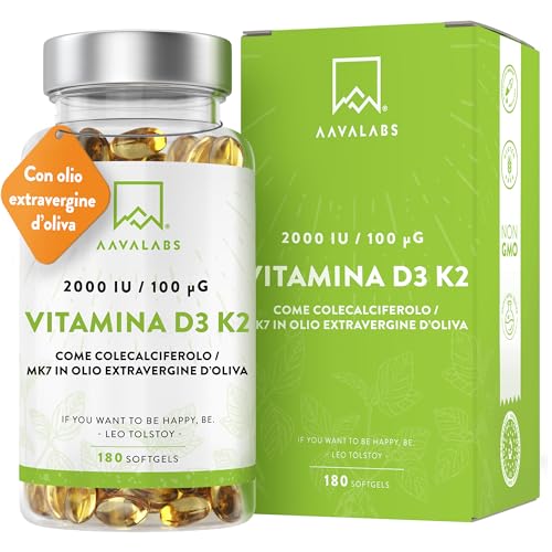 Vitamina D3 K2 2000 UI/100 μg 180 Capsule