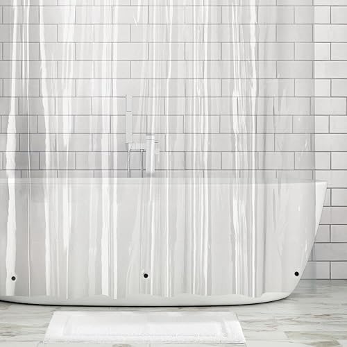 mDesign - Cortina para baño de vinilo impermeable de alta calidad, calibre 10