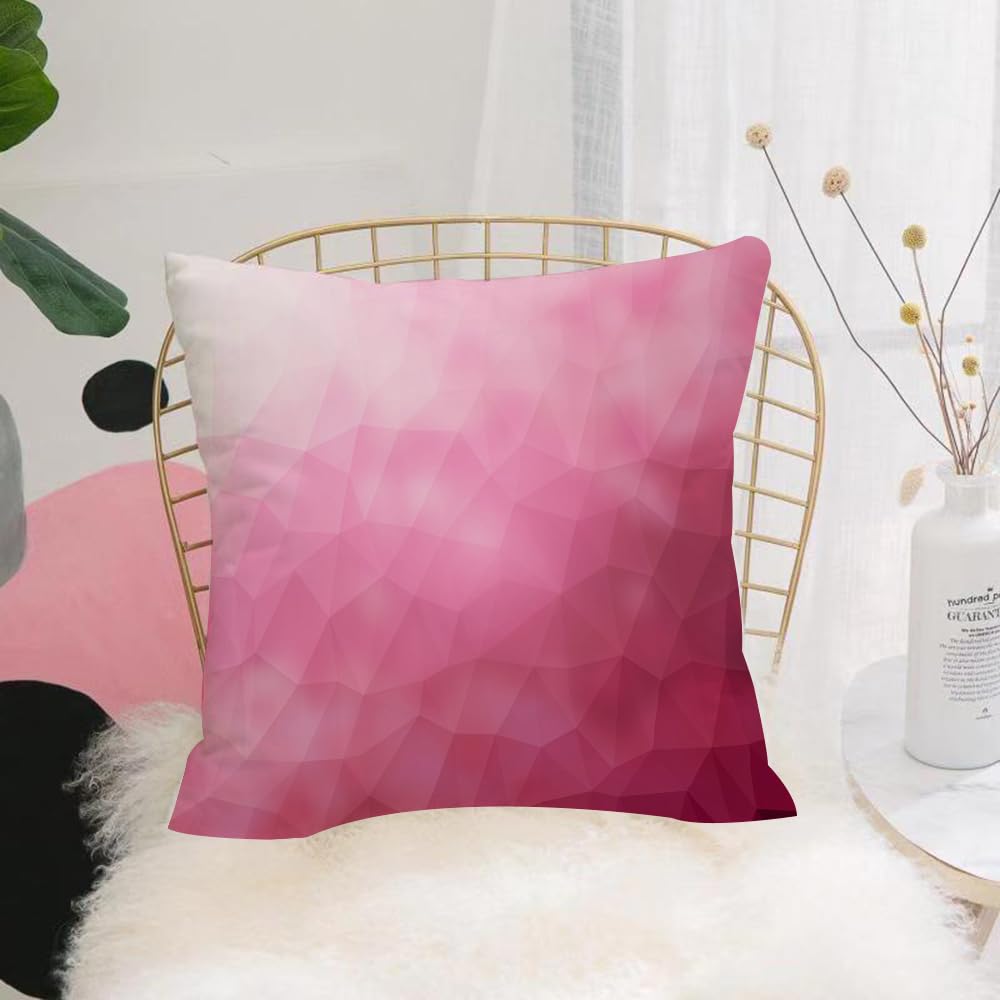 HYMSXW Cushion Cover,Throw Pillow Case Home Decorative for Living Room Bedroom Sofa Chair 20X20 Inch,Modern, Abstract Different Shades of Pink Gradient with Fragmented Effects,Pillowcase 50X50cm