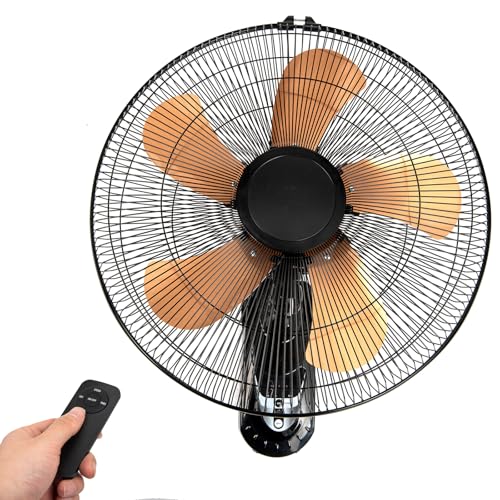 AZOUTDOOR 18in Wall Mount Fan with Remote Control Wall Mounted Oscillating Fan with 3 Speed Settings...