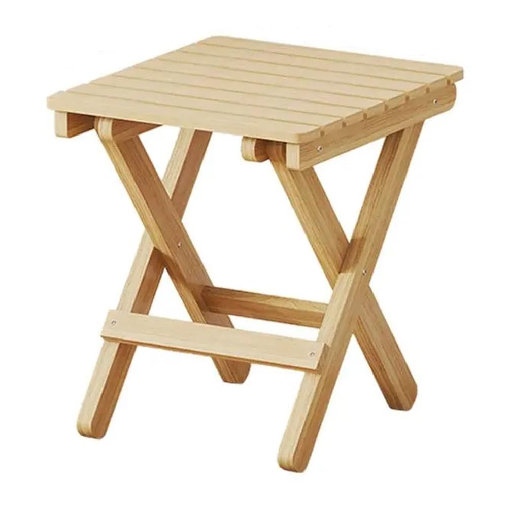 Turodeuo Small Folding Stool Portable Wooden Stool Chair Lightweights Fold-Up Step Stool Folding Foot Rest For Outdoor 28X36x29cm