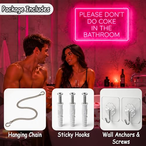 Image of Pink Neon Sign Led Neon Lights Signs for Wall Decor USB Powered Led Signs for Room Decoration-In the Bathroom
