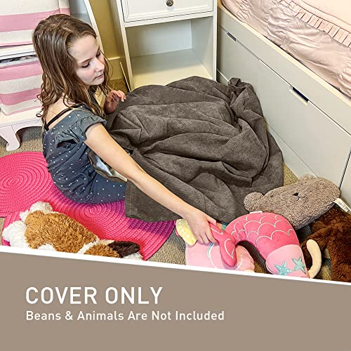Nobildonna Bean Bag Chair Cover (No Filler) For Kids And Adults. Extra Large 300L Beanbag Stuffed Animal Storage Soft Premium Corduroy #TOP1