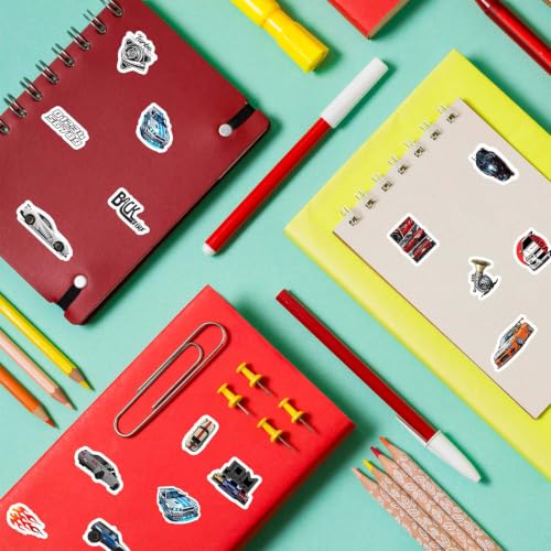 Image of Racing Car Stickers Pack of 60 - Waterproof Vinyl Decals for Laptop, Water Bottle, Journal, Scrapbook & More | Sports Car & Automotive Sticker Collection for Teens & Gifts