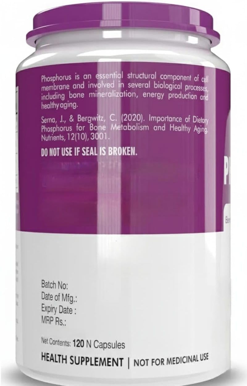 Nutrition Phosphorus - Support Bone Health -120 Veg. Capsules - Image 4