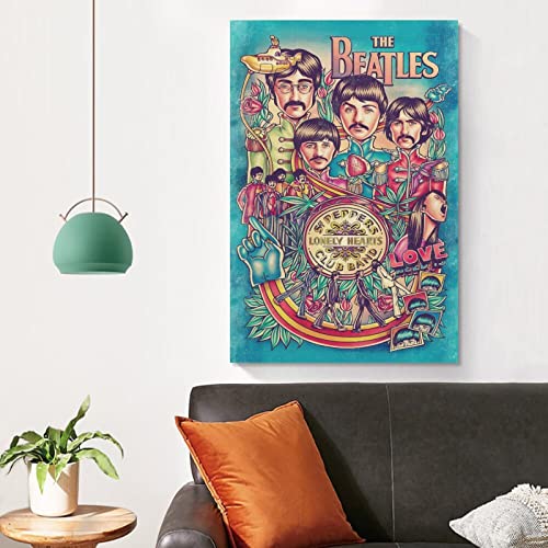 LANGYU Beatles Poster décoratif sur toile pour chambre à coucher 30 x 45 cm - Les Beatles, Paul McCartney, John Lennon, RIngo Starr, George Harrison LANGYU Beatles Poster décoratif sur toile pour chambre à coucher 30 x 45 cm – Image 5