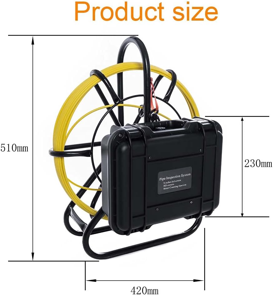 Pipe Inspection Video Camera,9 inch WiFi 360 Degree Rotating Pipe Endoscope Industrial Pipe Sewer Detection Camera IP68 DVR Video