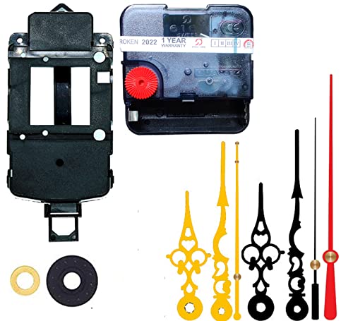 Image of Silent Pendulum Type Quartz Clock Moviment Mechanism 17 MM Ticking Sweep Silent DIY Kit (Needles : Antique Black,Gold,Red)