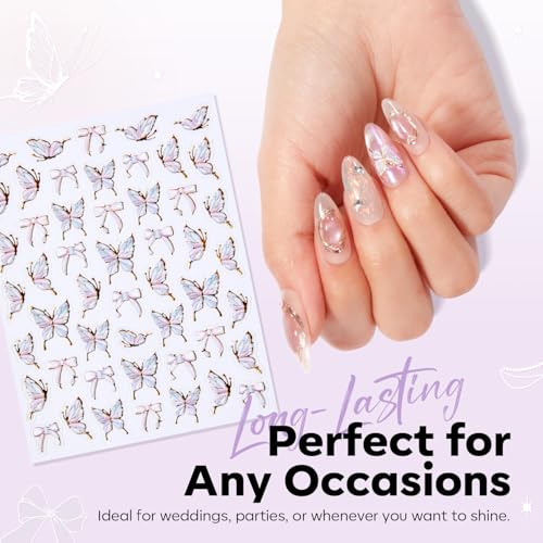 Pegatinas para uñas 3D con diseño floral elegante miniatura 4
