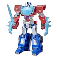 Transformers Bumblebee Cyberverse Adventures - 10inch Roll N’ Change Optimus Prime - Dinobots Unite - Push-to-Convert Action - Collectible Figure and Toys for Kids - Boys and Girls - F2731 - Ages 6+, Multicolour