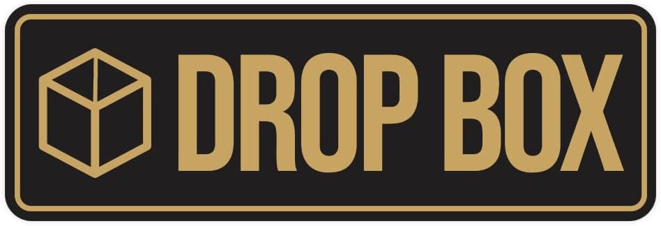Standard Drop Box Sign (Black/Gold) - Small