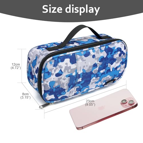 Image of XQXA Large Capacity Pencil Case Multi-Slot Pencil Pouch Durable Pencil Box Portable Makeup Bag with Handle for Office