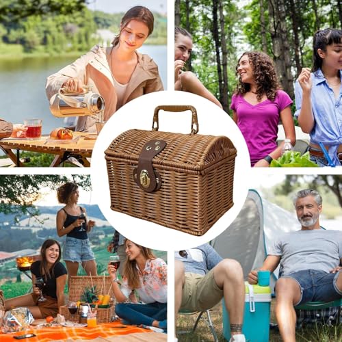 Panier de pique-nique portable, conteneur rustique pour style ferme - 5
