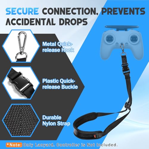 Cordón para control remoto DJI FPV 3 2 correa cuello acolchada ajustable negra 5