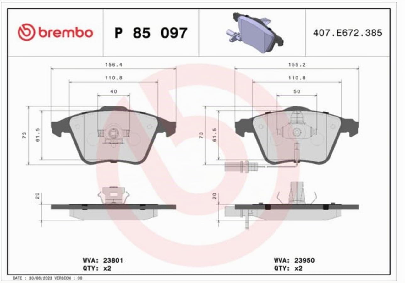 Brembo P 85 097 Pastillas de Frenos