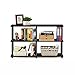 Furinno TURN-N-TUBE Storage Shelves, 3-Tier 47.4 Wide Book Shelf, Corner Shelf, Toolless Open Shelves, for Organization and Storage, Living Room, Garage, Home Office, Black