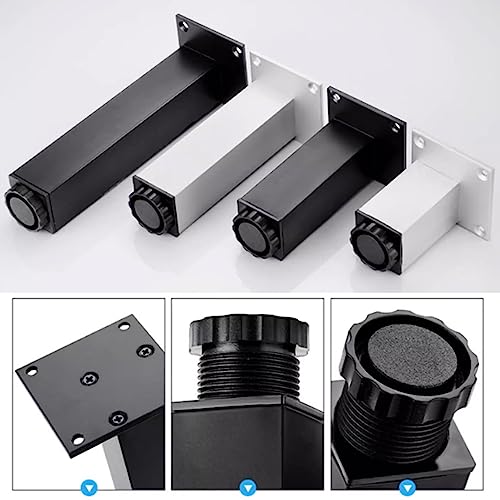 Pieds de meuble réglables 20cm en aluminium pour canapé et table basse - 4