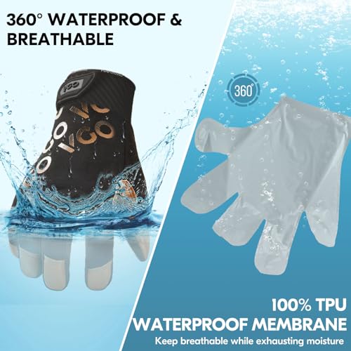 Vgo... GA9603FW-BR-XL 1-Pair -4℉ Or Above 3M Thinsulate C100 Winter Warm Waterproof Light Duty Mechanic Glove thumb #2