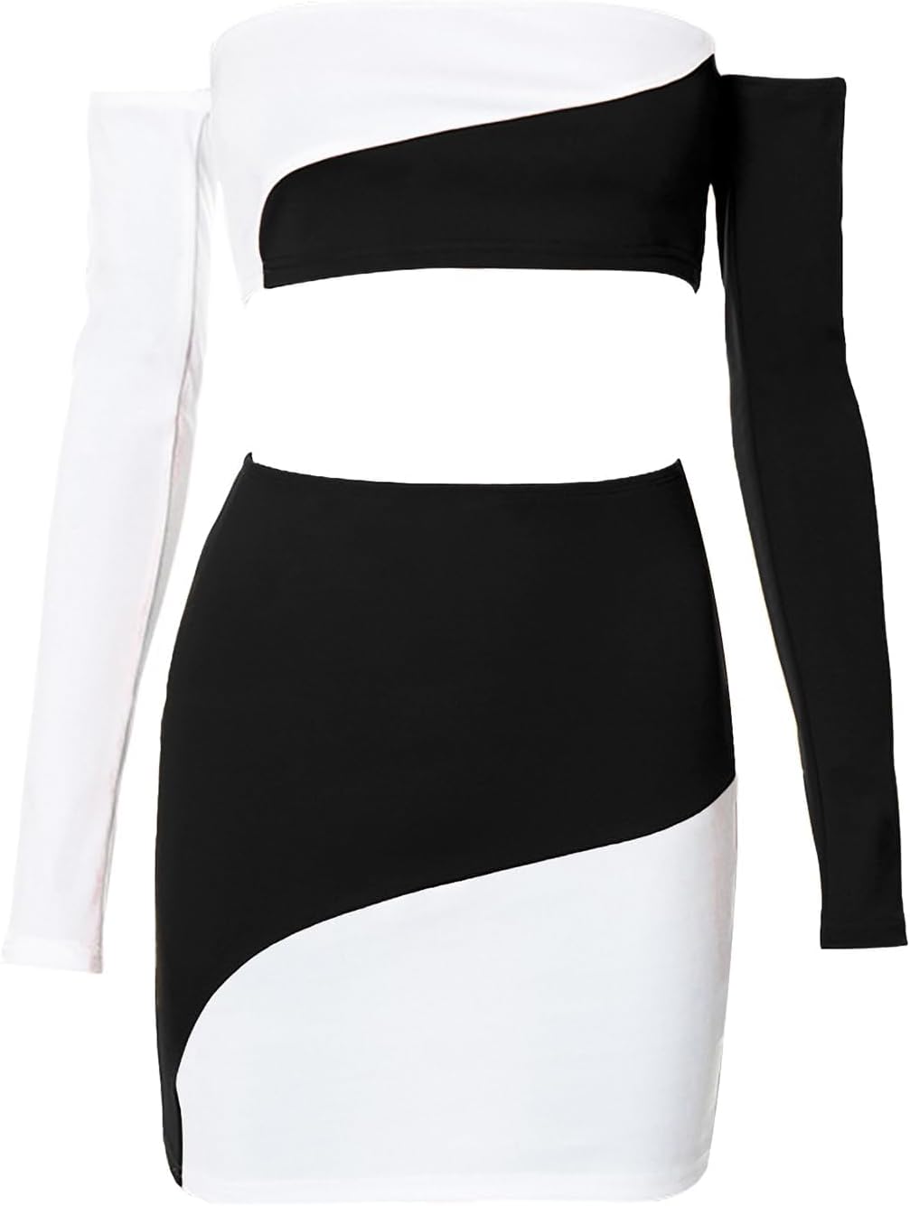 Women's Summer Two-Piece Skirt Sets Sexy Off Shoulders Top Y2K Going Out Short T-Shirt Sets Mini Dress Outfits D293 - Image 4