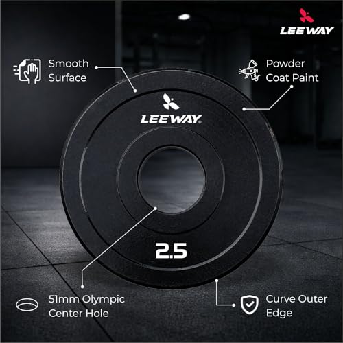 Image of Leeway Color Steel Weight Plates (40kg Set) | Iron Plates for Gym | 51mm Olympic Hole | Metal weight for Home Gym & Powerlifting | Solid Steel Construction(Multi Color, 40kg Set(2.5X4+5X2+10X2))