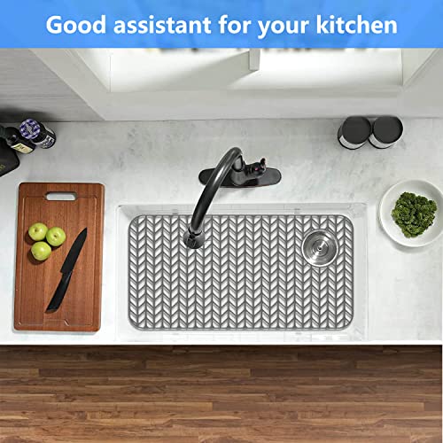 JIUBAR Sink Protectors for Kitchen Sink 28.6"x 14.5"Rear Silicone Sink Mat by JIUBAR - Used condition - Image 9
