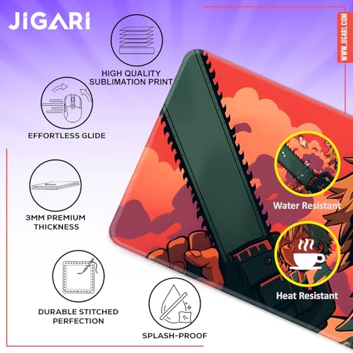 Image of Anime Theme Printed XL Extended Stich Edge Mousead | Smooth Surface Gaming Mousepad with Anti-Slip Rubber Base | 3mm Thick - 11 x 23 Inch ((P98))