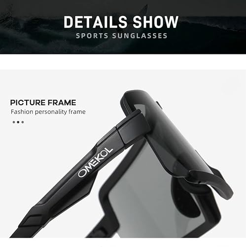 Omekol Sports Baseball Sunglasses Men Women Running Cycling Glasses Mtb Riding Bicycle Eyewear Mountain Bike Goggles Outdoor(E16) #TOP7