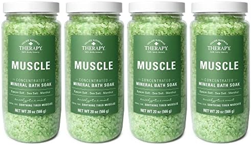 Village Naturals Therapy, Mineral Bath Soak, Aches and Pains Muscle Relief, 20 oz, Pack of 4