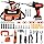 Premium Kids Tool Set, Portable Carrying Bag with Battery Powered Toy Drill, Easy-Grip Pretend Play Toddler Tool Kit, Constru