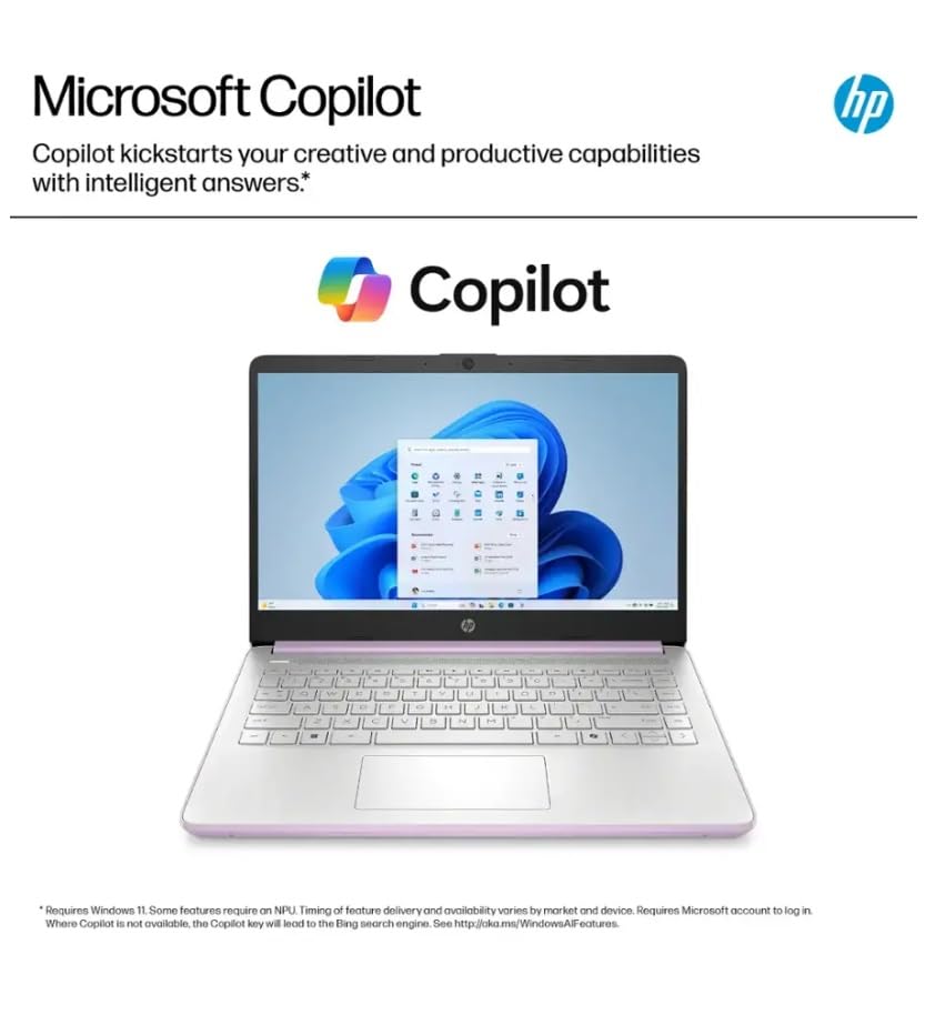 Image of HP 2025 Student Laptop, Intel Processor N150(up to 3.6 GHz), 14 Inch LED Screen,8G RAM, 256GB Storange (128GB UFS+128GB MSD),1 Year Office 365, Windows 11 Home,Honey Lavender,w /YYY Accessories