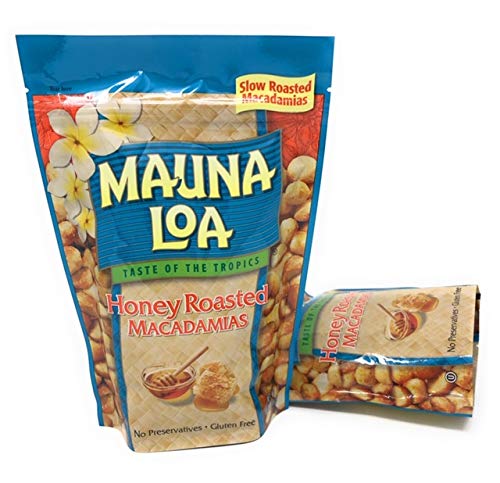 Mauna Loa Honey Roasted Macadamia Nut Value Pack 2 Bags! - Set of (2)10 Ounce Resealable Bags! Slow Roasted from Hawaii! Gluten Free! Preservative Free! Great Gift from Hawaii for Any Occasion!