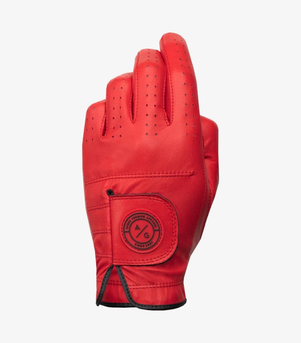 Asher Men's Premium Crimson Golf Glove XL (goes on Left Hand), flint steel