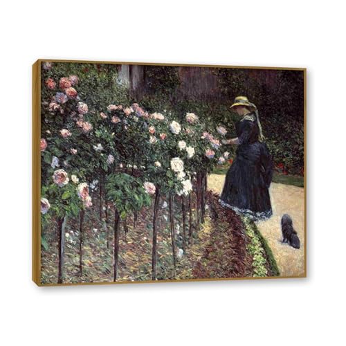 Tableaux Impressionnistes de roses rustiques, la poésie d'un paysage de jardin en toile