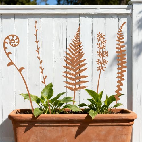 Décoration de jardin pour extérieur - Résistant aux intempéries - Fleurs en métal pour l'extérieur - Piquet de jardin décoratif - Décoration de parterre de fleurs - Piquet de plantes en métal