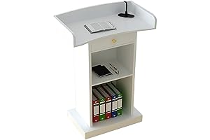 Lectern Podium Standing Wood Floor Podium Speakers Storage Shelf (B 1) t472
