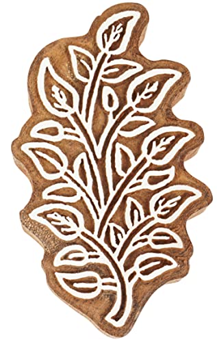 Bloc de bois sculpté artisanal pour impression textile 6" - 2