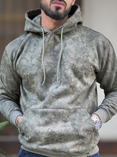 Image of Maniac Mens Spray Printed Hooded Neck Full Sleeve Loopnet Sweatshirt for Men