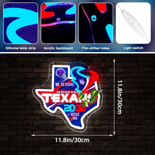 Image of Football Neon Sign for Wall Decor Football Logo Neon Light for Man Cave