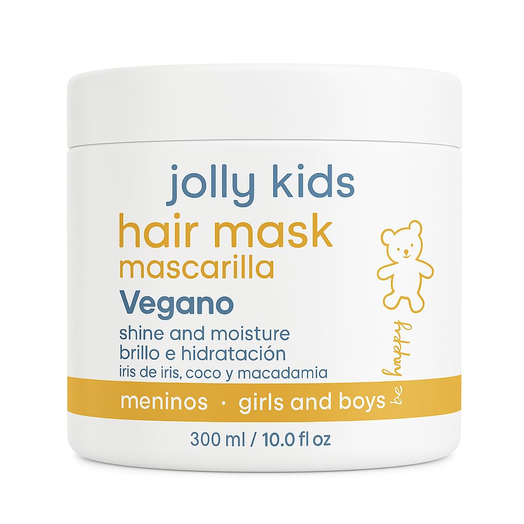 Hair Mask Jolly Kids |Vegan | Moisturizes and Nourishes | For All Hair Types, Curly, Straight | Promotes Healthy Growth | Mascarilla para Niños |10 Oz