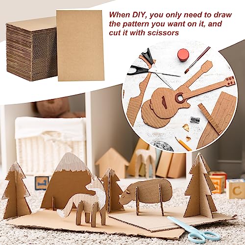 Image of MECCANIXITY 100 Pack 9 inch x 6 inch Corrugated Cardboard Sheets 1 /8 inch Thick Flat Cardboard Filler Inserts Pads for Mailers, Packing, Art Projects, DIY Crafts