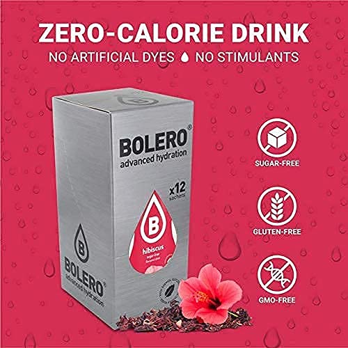 Bolero Advanced Hydration Classic Sachets, Sugar-Free Water-Flavoring Packets, Convenient Calorie-Free Drink Mix Powder Packets, Red Grape & Hibiscus (24 Count) #TOP6