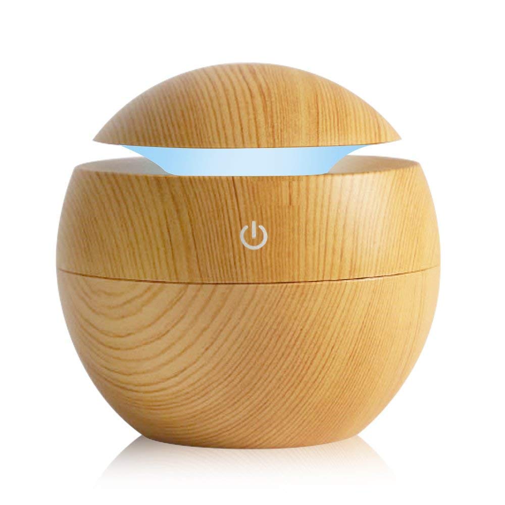 Retoo Aroma Diffuser 150ml, Luftbefeuchter Aromatherapie, Aromatherapie Öle Ultraschall mit LED Licht, Ätherische Öle Diffuser, elektrische Duftlampe für Büro, Schlafzimmer, Spa-Gelb