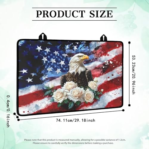 Image of 4th of July Gas Burners Top Covers, American Flag Eagle, Soft Extra Large Stove Top Cover for Electric Non-Slip Rubber Base Surface Heart Resistant Oven Cover Mat 30x21 Inch