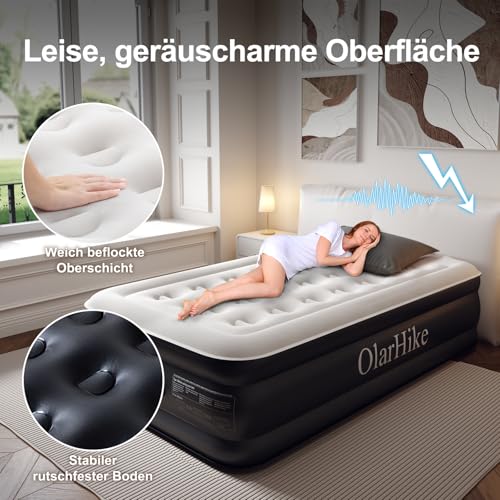 OlarHike Luftbett 1 Person, Luftmatratze Selbstaufblasend mit Integrierter Pumpe, Selbstaufblasbare Gästebett, Gästematratze, Aufblasbare Matratze für Camping oder Heimgebrauch - 198 x 102 x 46 cm