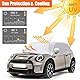 Autoabdeckung Wasserdicht Ersatz für Mini Cooper 3 Door 2000-2025, Sonnenfest Hälfte Autoabdeckung, Halbgarage UV Beständige Halbe Auto Abdeckplane Staubdicht Schneefest Outdoor Indoor