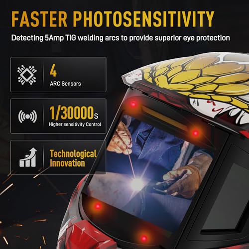 ANDELI Panoramic View Auto Darkening Welding Helmet,Digital Welding Lens,Rechargeable Battery Powered Solar Powered Welding Hood Mask, True Color Wide Shade 4/5-9/9-13 for TIG MIG Stick Cut Grind