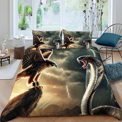 Housse de couette super king aigle et serpent avec finitions haut de gamme - 3
