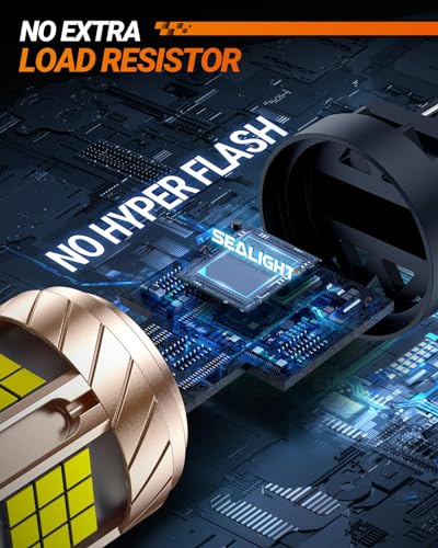 Image of SEALIGHT 3157 LED Bulb, LED Reverse Light Bulb Anti Hyper Flashing, With Built in Resistor, 3200LM Super Bright White for Backup Reverse and Tail Blinker Brake Light, Plug N Play, Pack of 2