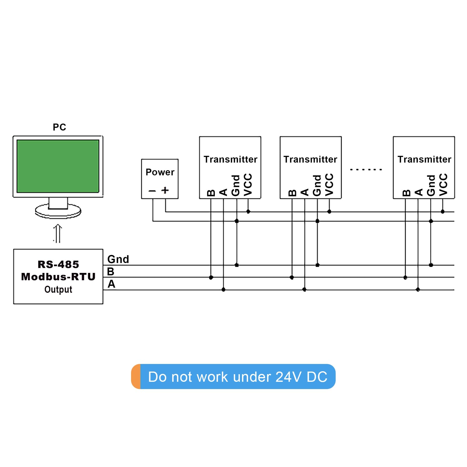 Tzone Trasmettitore di temperatura e umidità, sensore di temperatura analogico RS485, modbus RTU, campo di misurazione della sonda di temperatura e umidità, intervallo di misurazione da -40 ℃ a 125 ℃